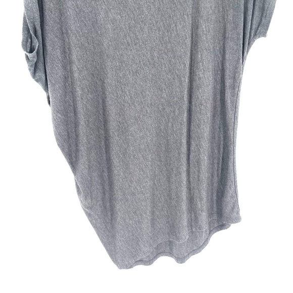 Athleta Threadlight Asym Relaxed Heather Gray Short Sleeve T Shirt Tunic Top - Picture 4 of 7